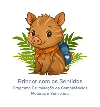 Mascote e identidade do programa Brincar com os Sentidos